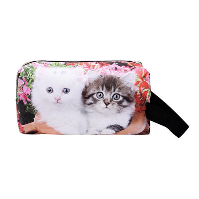 

Fashion Women Waterproof 3D Cat Print Clutch Cosmetics Storage Makeup Bags