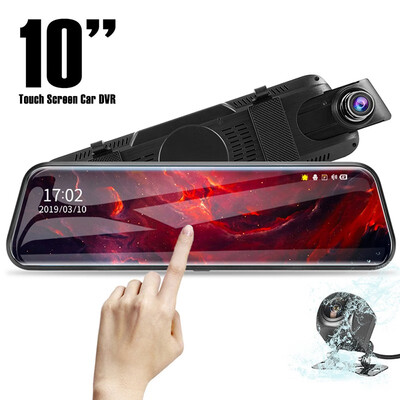 

10 1080P Touch Screen Car DVR Dual Lens Rearview Mirror Dash Cam Stream