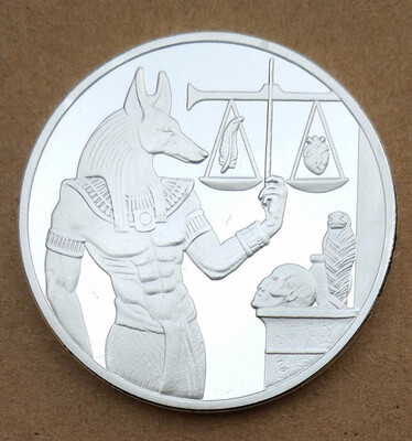 

40mm Anubis Egyptian religion Silver Plated Souvenir Coin