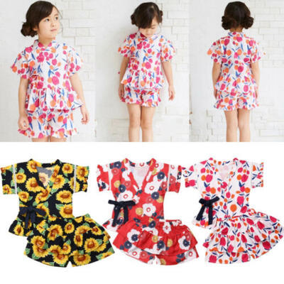 

Kleinkind Kinder Baby Mädchen Floral Tops Shorts Outfits Kleidung Pyjamas Sommer