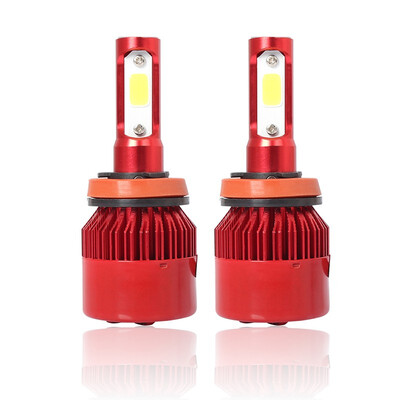 

H9 S2R 2PCS Led Cob LED Chip Car Headlamp 36W 6000k White Light 8000LM Car Bulb Fog Light Red