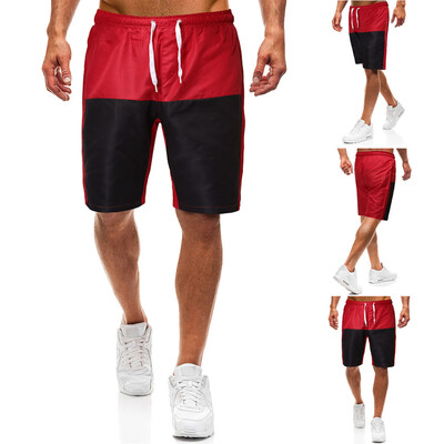 

Gobestart Mens Sport Patchwork Color Button Casual Loose Sweatpants Drawstring Shorts Pan