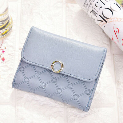 

2019 New Style Solid Ring Women Girl Leather Purse Card Holder Wallet Clutch Zip Small Change Coin Key Bag