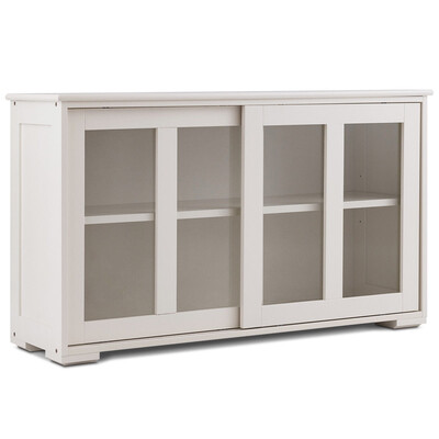 

Sideboard Buffet Cupboard Storage Cabinet with Sliding Door-White