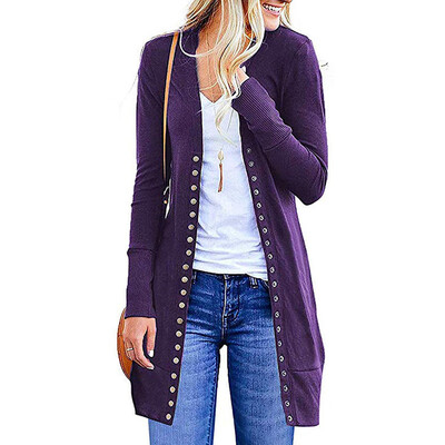 

Fashion Womens Open-front Cardigan Loose Sweater Long Sleeve Outwear Jacket Coat