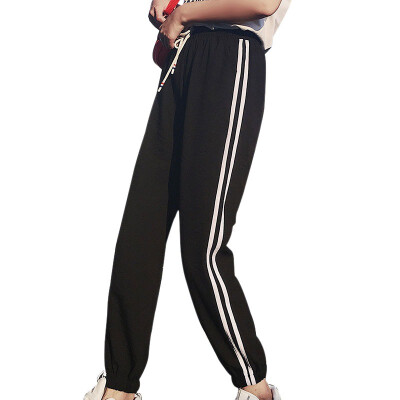 

Korean Style Women Loose Striped Harem Pants Drawstring Trousers plus size vadim pantalon femme harajuku befree