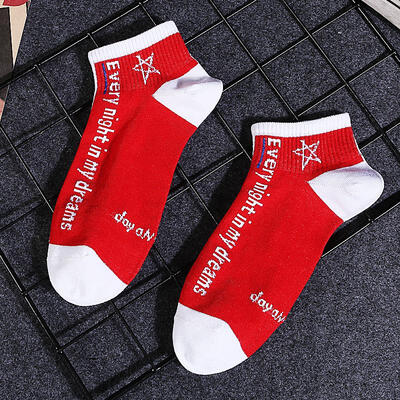

Mens Tide Socks Color Combed Cotton Socks Mens Socks Casual Wear Print Knit Funny Tube Boat Socks Shallow Socks