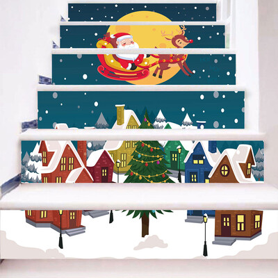

Toponeto Christmas 3D Simulation stair stickers Waterproof Wall Stickers DIY Home Decor