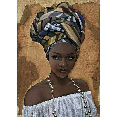 

5D DIY Diamond Painting Africa Hat Women Cross Stitch Embroidery Mosaic Kit