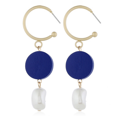 

Fashion Women Alloy Wood Earrings Pearl Earrings Jewelry Accessories