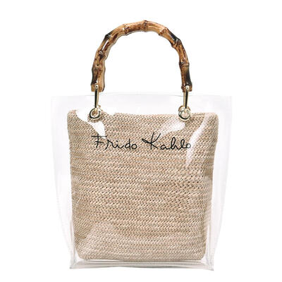 

2pcsset PVC Clear Shoulder Handbags Clutch Women Chain Crossbody Bags