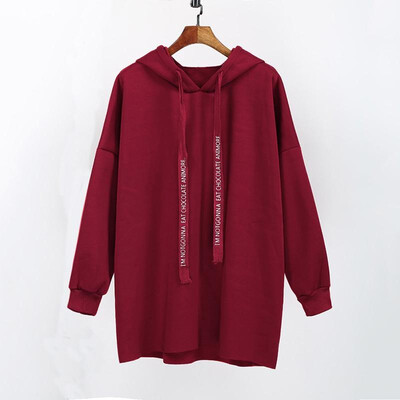 

Women Plus Size Hoodie Drawstring Letter Print Long Sleeve Fleece Warm Winter Oversized Casual Sweatshirt