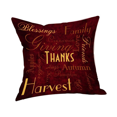 

〖Follure〗Happy Fall Thanksgiving Day Linen Turkey Pillow Case Cushion Cover Home Decor