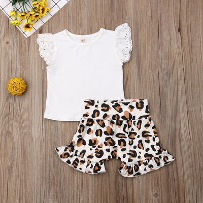 

Toddler Kids Baby Girl Infant Clothes T-shirt Top Leopard Print Pants Outfits