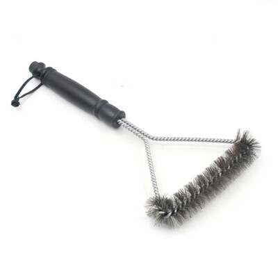 

Outdoor grill cleaning brush Stainless steel long handle Y-shaped curl brush BBQ grill brush