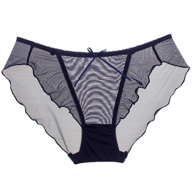 

Toponeto Imprinted Sexy Transparent Mesh Lotus Edge Sexy Mid-low Waist Ladies Underwear