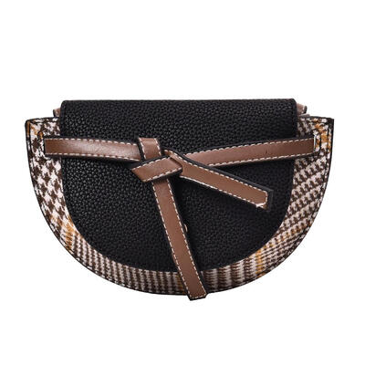 

Shoulder Handbags Knot Hit Color Women PU Leather Flip Crossbody Casual Bag