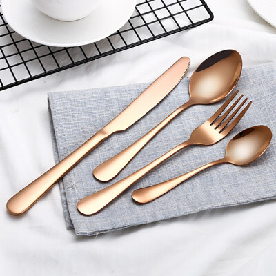 

Creative colorful Western tableware 4PCSSet Stainless Steel colorful Cutlery Set Dinnerware Food Cutlery