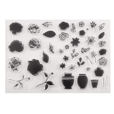 

Transparent Silicone Stamp Kids Toys Flowers Letter Seal Paper Card Making