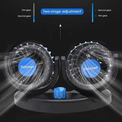 

USB Car Air Cooling Fan Dual Head 360 Adjustable Low Noise Auto Cooler Fan