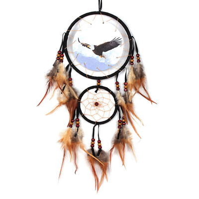 

Animal Design Handmade Dream Catcher with Feathers Car Wall Hanging Decor