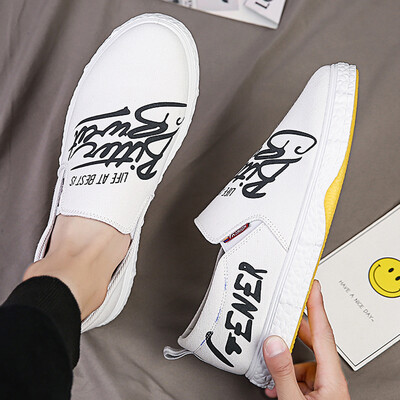 

Summer one pedal lazy flat shoes mens casual tide shoes canvas mens shoes fashion trend personality student shoes