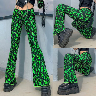 

Tailored Fashion Womens Elastic Waist Printing Slim Fit Casual Yoga Trousers Flare Pants