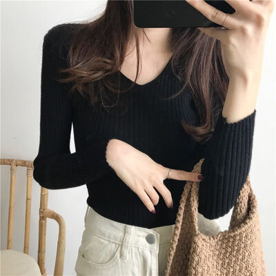 

Womens V Neck Sweater Twist Knot Long Sleeve Oversized Casual Pullover Jumper