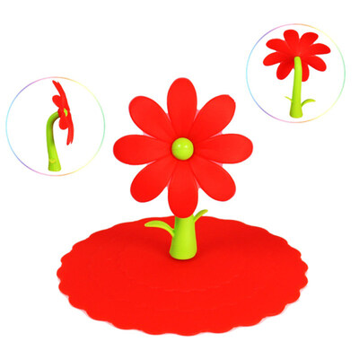 

Anti-dust Silicone Cup Cover Lovely Sun Flower Leak-proof Suction Seal Lid Cap