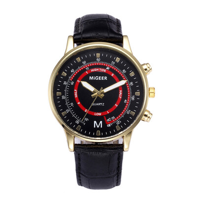 

Gobestart Men Business Watch Leather Strap Sports Fashion Watch Simulated Quartz Watch