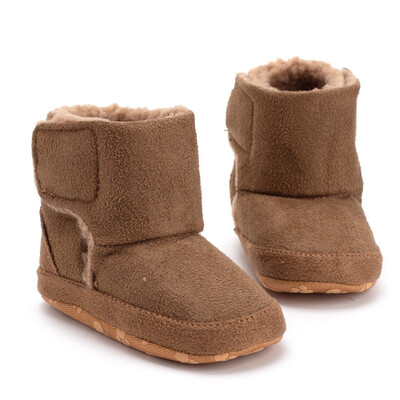 

Newborn Baby Girls Boys Solid Warm Winter First Walker Soft Sole Boot Shoes