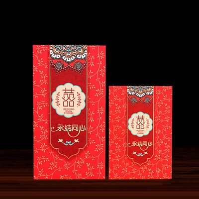 

Chinese Brocade Red Pocket Phoenix Dragon Pattern Cloth Jade Plate Fringed Red Envelopes Chinese New Year Wedding Bride Gifts