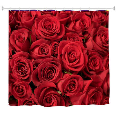 

Red Rose Water-Proof Polyester 3D Printing Bathroom Shower Curtain