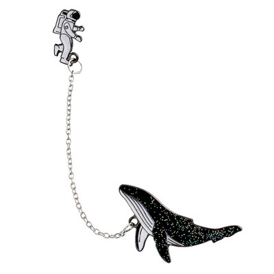 

Cetacean Astronaut Chain Coat Backpack Pins Badge Personal Jewelry Brooches