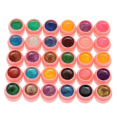 

30 Colors Glitter Nail Gel Polish UV Gel Nail Art Professional UV Lamp & LED Nail Polish Set Nail Gel Lacquer Solid Glitter Color