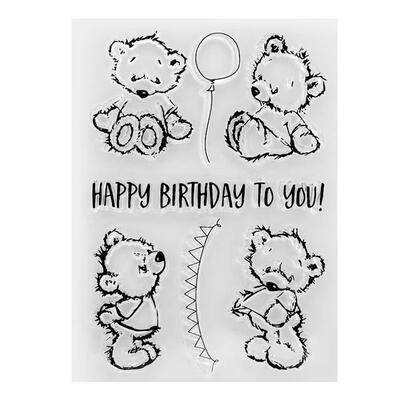 

Bear Balloon DIY Clear Stamp for Scrapbook Transparent Silicone Seal Sheet