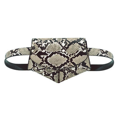 

Printing Shoulder Women PU Leather Waist Fanny Belt Packs Small Chest Bags