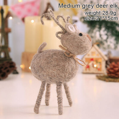 

New Christmas Decoration Innovative Wool Felt Handmade Deer Doll Giftel Shopping Mall Window Wedding Home Decoration Accessories