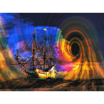 

5D DIY Full Drill Diamond Painting Sailing Ship Whirlpool Cross Stitch Kits