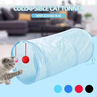 

Collapsible Cat Tunnel Interactive Play Toy with Ringbell Ball for Hiding Hunting&Resting Ideal for Multi-cat&Independent