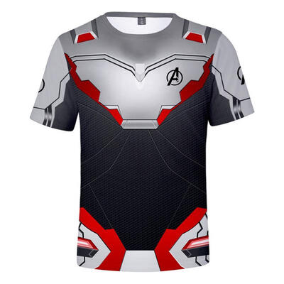 

Round Neck Print T-Shirt Quantum Warrior Tees Summer Short-Sleeved Top For Men