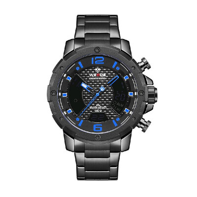 

WEIDE WH8504 Dual Display Two Movement Digital Quartz Men Watch 3ATM Waterproof Business Sports Luminous Watch Dual Time Zone Alar