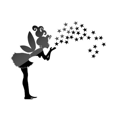 

Fairy Stars Mirror Wall Sticker Little Girl Stars Mirrord Decals DIY Acrylic Kids Bedroom Decoration Wallpaper