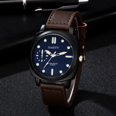 

〖Follure〗Men Fashion Color Strap Digital Dial Leather Band Quartz Analog Wrist Watches