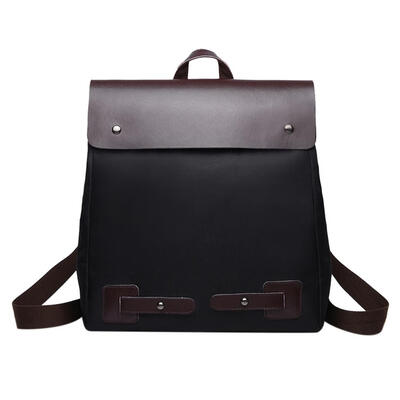 

Preppy Retro Women PU Canvas Big Backpacks Casual Travel School Handbags