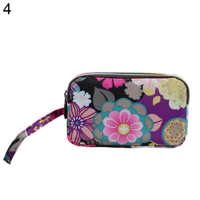 

Women Floral Print Cloth Wristlet Bag Coin Purse Zipper Wallet Cell Phone Pouch