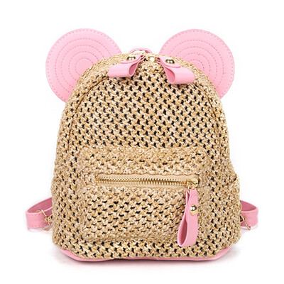

Tailored Women Ladies Fashion Patchwork Straw Shoulder Handbag Backpack Casual Bags