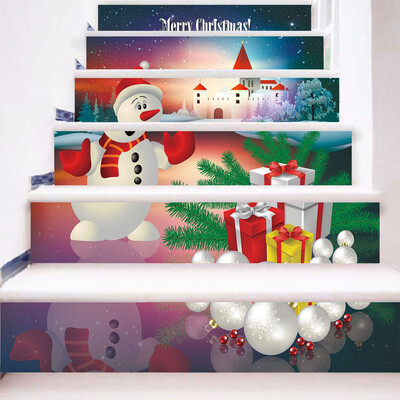 

〖Follure〗Christmas 3D Simulation stair stickers Waterproof Wall Stickers DIY Home Decor