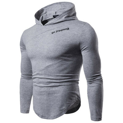 

SUNSIOM Mens Long Sleeve Casual Hooded T-Shirt Muscle Hoodie Slim Fit Sweatshirt Gym Top