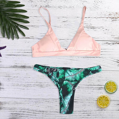 

Roseonmyhand Women Printing Bandage Bikini Set Brazilian Swimwear Beachwear Swimsuit